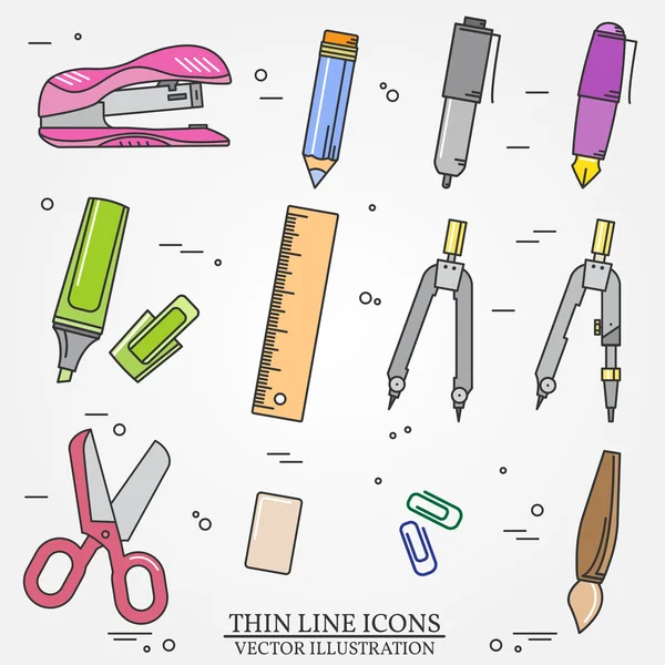 Drawing and writing tools icon thin line for web and mobile, mod — Διανυσματικό Αρχείο