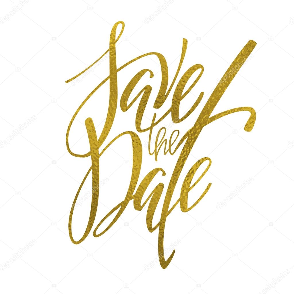 Download Golden save the date lettering — Stock Vector © koltsova ...