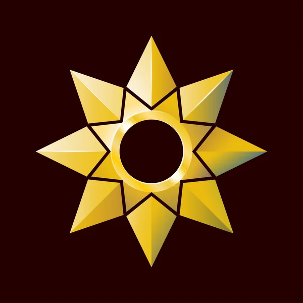 Яскрава золота зірка в полігональному стилі — стоковий вектор