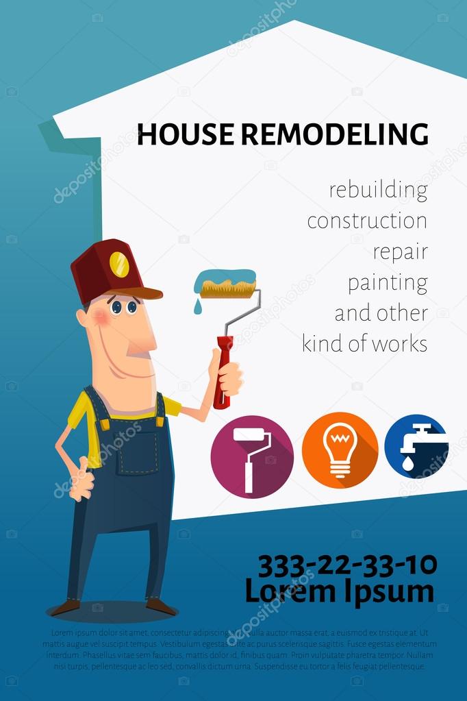 House remodeling business card or banner