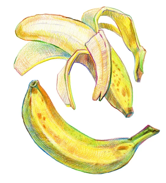 Ręcznie rysowane banan. — Zdjęcie stockowe