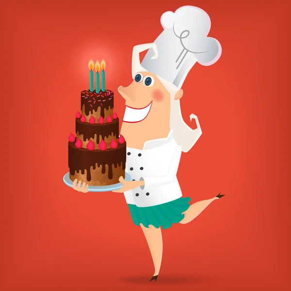 Dessin animé Lady Chef — Image vectorielle