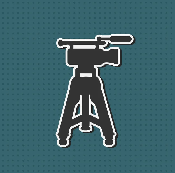 Video camera on a tripod — Stock Vector