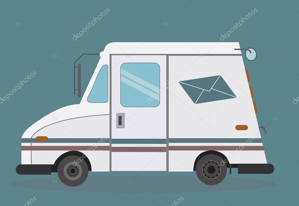 White truck to deliver mail