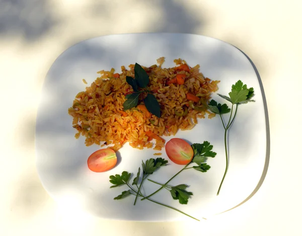 Sabroso pilaf fragante . — Foto de Stock