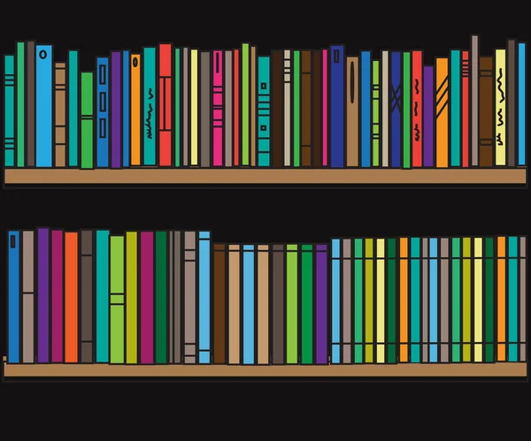 Книжкова Полиця Колекція Різних Книг Векторні Ілюстрації — стоковий вектор