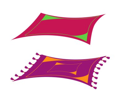 Beyaz arka planda bir kilim. Çizgi film. Vektör illüstrasyonu.