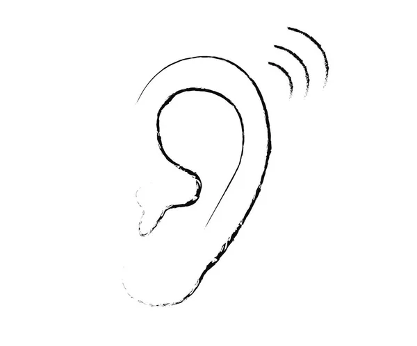 白い背景に耳 シンボルだ ベクターイラスト — ストックベクタ