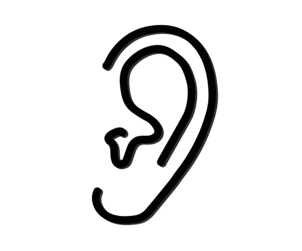 Oreille Sur Fond Blanc Symbole Illustration Vectorielle — Image vectorielle