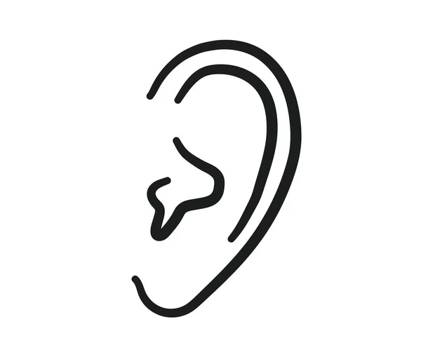 Ear White Background Symbol Vector Illustration — Stock Vector