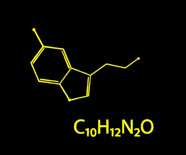 Formula Serotonina Sfondo Simbolo Illustrazione Vettoriale — Vettoriale Stock