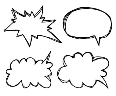 Beyaz arkaplanda diyalog baloncuğu işareti. Robot resim. Vektör illüstrasyonu.