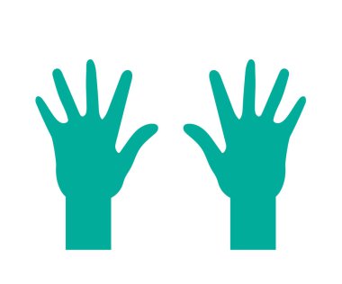 Beyaz arka planda tıbbi eldivenler. Sembol. Vektör illüstrasyonu.