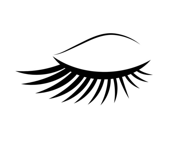 Long eyelashes on a white background. Symbol. Vector illustration.
