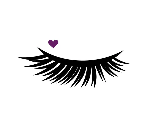 Long Eyelashes White Background Symbol Vector Illustration — Stock Vector