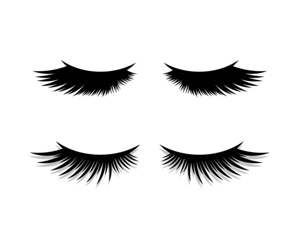 Long eyelashes on a white background. Symbol. Vector illustration.