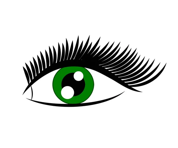 Augen Und Lange Wimpern Auf Weißem Hintergrund Symbol Vektorillustration — Stockvektor