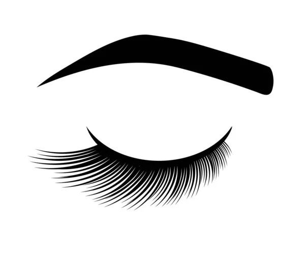 Long False Eyelashes White Background Symbol Vector Illustration — Stock Vector