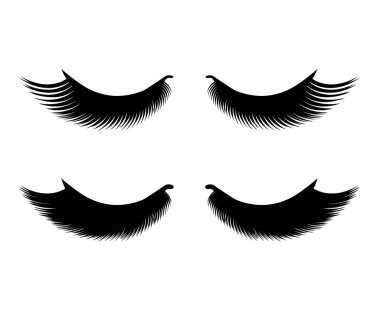 Beyaz arka planda uzun kirpikleri var. Çizgi film. Vektör illüstrasyonu.