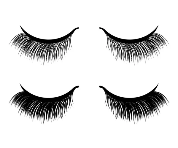 Long Eyelashes White Background Symbol Vector Illustration — Stock Vector