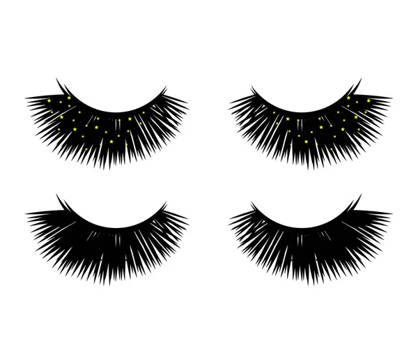 False Eyelashes White Background Vector Illustration — Stock Vector