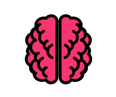 Beyaz arka planda beyin yarıküresi var. Sembol. Vektör illüstrasyonu.