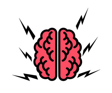 Beyaz arka planda insan beyni. Vektör illüstrasyonu.