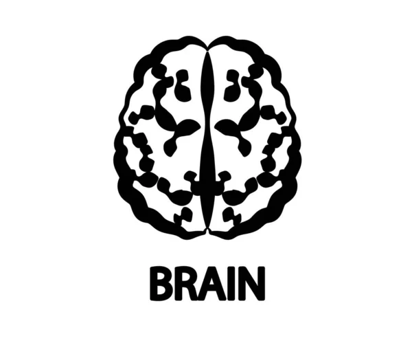 Людський Мозок Білому Тлі Символ Векторні Ілюстрації — стоковий вектор