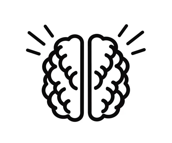 Ludzki Mózg Białym Tle Symbol Ilustracja Wektora — Wektor stockowy
