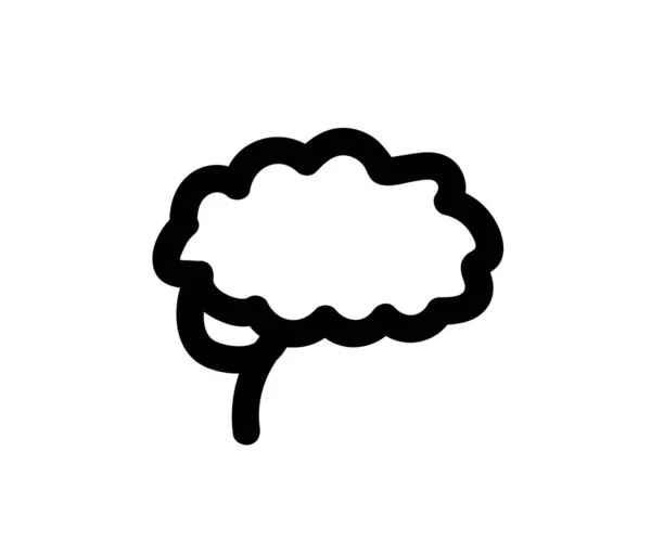 Εγκέφαλος Λευκό Φόντο Σύμβολο Εικονογράφηση Διανύσματος — Διανυσματικό Αρχείο