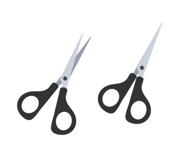 Beyaz arka planda bir makas. Sembol. Vektör illüstrasyonu.