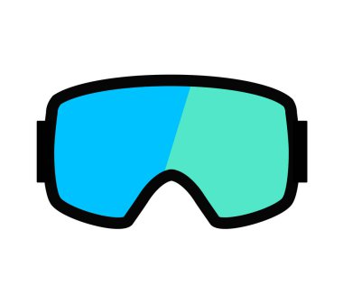 Beyaz arka planda Snowboard gözlükleri. Sembol. Vektör illüstrasyonu.
