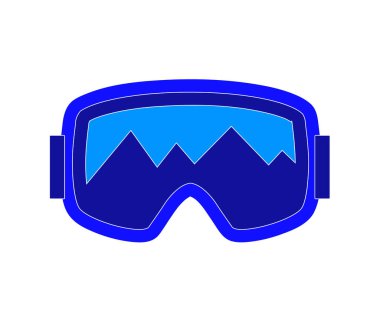 Beyaz arka planda Snowboard gözlükleri. Sembol. Vektör illüstrasyonu.