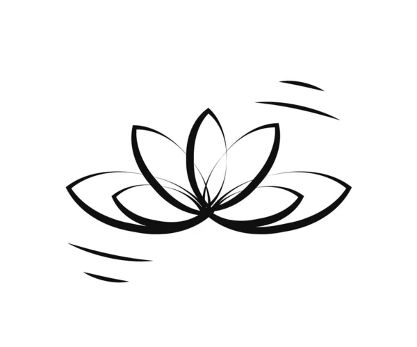 Beyaz arka planda Lotus. Sembol. Vektör illüstrasyonu.