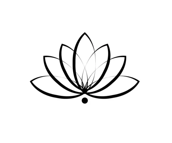 Beyaz arka planda Lotus. Sembol. Vektör illüstrasyonu.