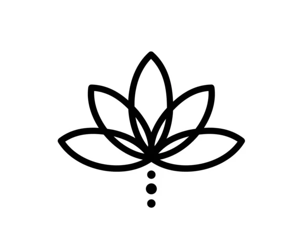 Lotus Auf Weißem Hintergrund Symbol Vektorillustration — Stockvektor