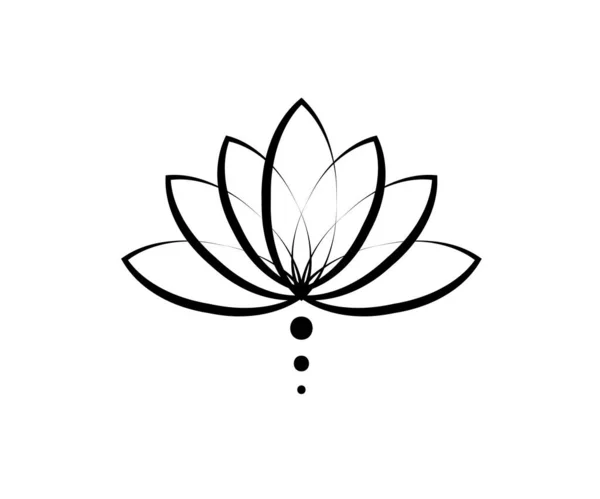 Lotus Λευκό Φόντο Σύμβολο Εικονογράφηση Διανύσματος — Διανυσματικό Αρχείο