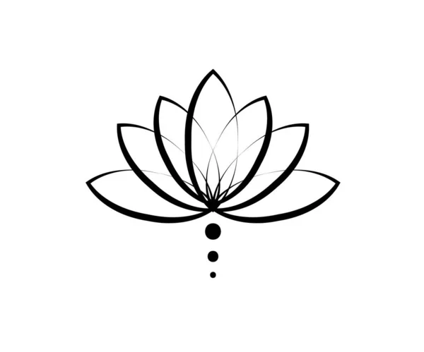 Lotus Een Witte Achtergrond Symbool Vectorillustratie — Stockvector