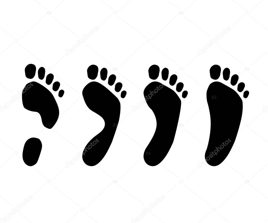 Human footprint. Flat feet. Symbol. Vector illustration.
