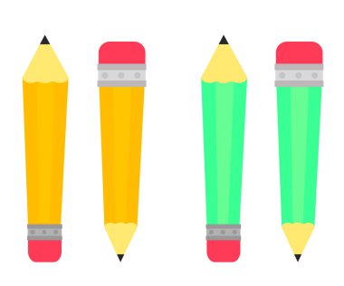 Beyaz arka planda basit bir kalem. Tahsilat. Sembol. Vektör illüstrasyonu.