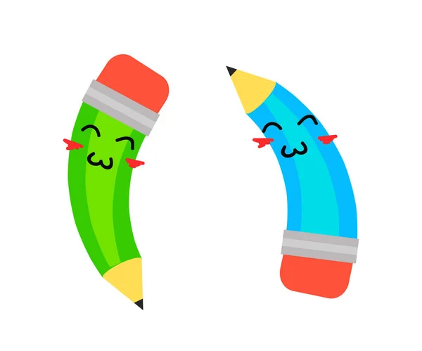 Deux Crayons Sur Fond Blanc Symbole Illustration Vectorielle — Image vectorielle