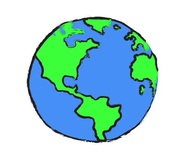 Planète Terre Sur Fond Blanc Globe Illustration Vectorielle — Image vectorielle