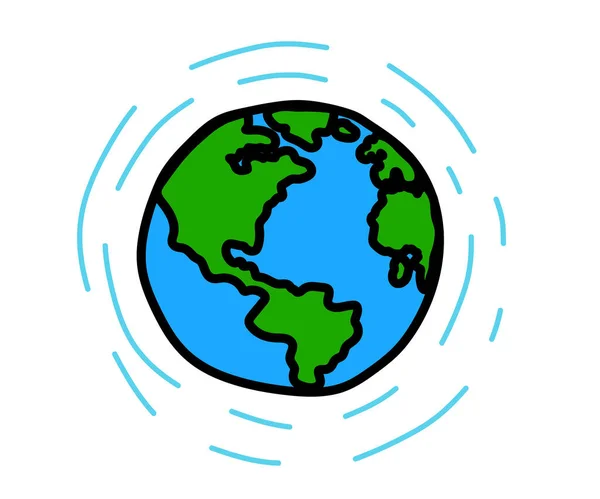 Planeta Země Bílém Pozadí Karikatura Vektorová Ilustrace — Stockový vektor