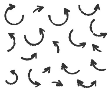 Beyaz arka planda oklar. Robot resim. Vektör illüstrasyonu.