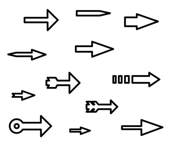 Verschillende Pijlen Symbolen Klaar Vectorillustratie — Stockvector