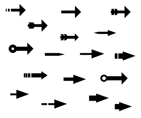 Setas Fundo Branco Coleção Ilustração Vetorial —  Vetores de Stock