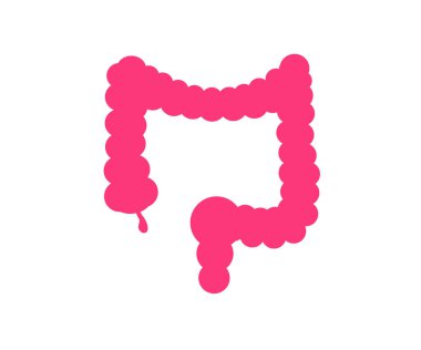 Beyaz arka planda bağırsaklar. Sembol. Vektör illüstrasyonu.