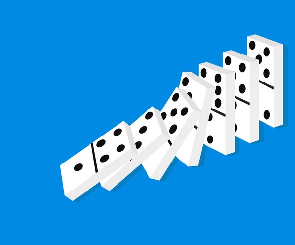Domino Οστά Ένα Μπλε Φόντο Σύμβολο Εικονογράφηση Διανύσματος — Διανυσματικό Αρχείο