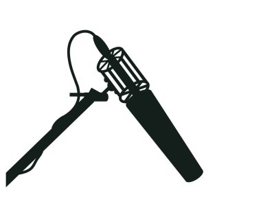 Microphone on a stand on a white background. Symbol. Vector illustration.