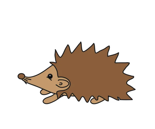 Funny Hedgehog White Background Cartoon Vector Illustration — 图库矢量图片